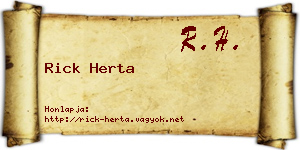 Rick Herta névjegykártya